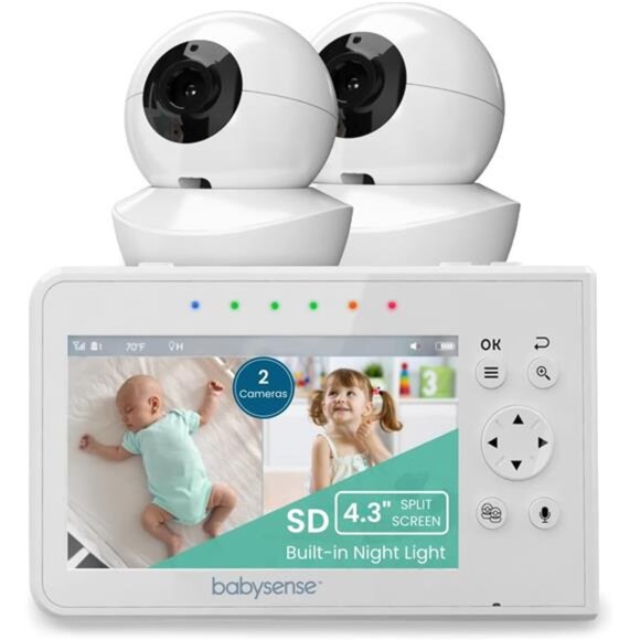 Baby Monitor with 2 Cameras & Audio 4.3
